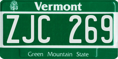VT license plate ZJC269