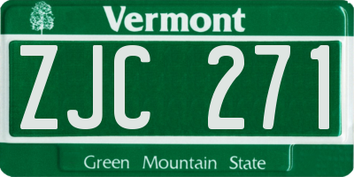 VT license plate ZJC271