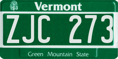 VT license plate ZJC273