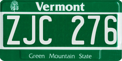 VT license plate ZJC276