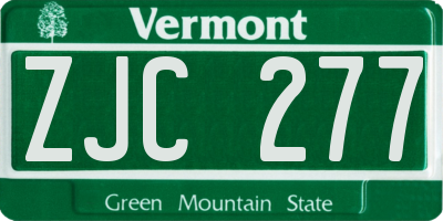 VT license plate ZJC277