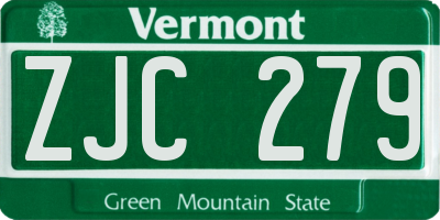 VT license plate ZJC279