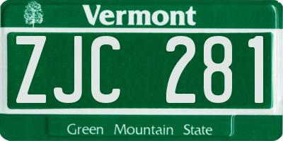 VT license plate ZJC281
