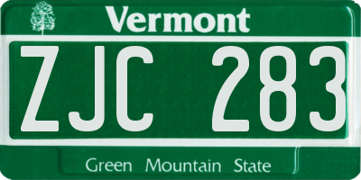 VT license plate ZJC283
