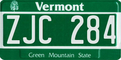 VT license plate ZJC284