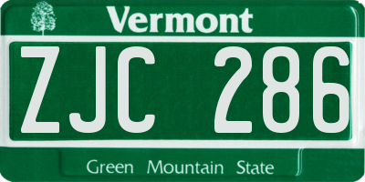 VT license plate ZJC286