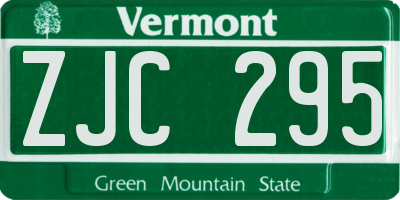 VT license plate ZJC295