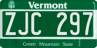 VT license plate ZJC297