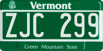 VT license plate ZJC299