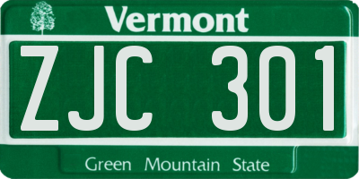 VT license plate ZJC301