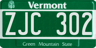 VT license plate ZJC302