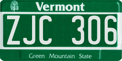 VT license plate ZJC306
