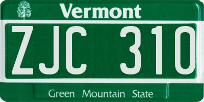 VT license plate ZJC310