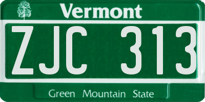 VT license plate ZJC313