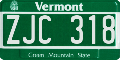 VT license plate ZJC318