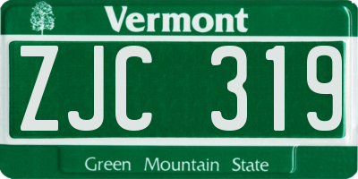 VT license plate ZJC319