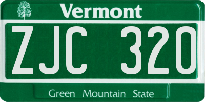 VT license plate ZJC320