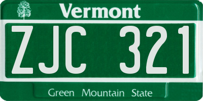 VT license plate ZJC321