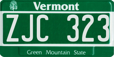 VT license plate ZJC323