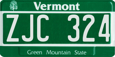 VT license plate ZJC324
