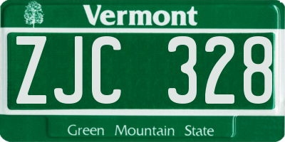 VT license plate ZJC328