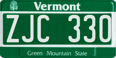 VT license plate ZJC330