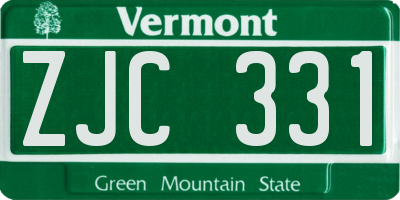 VT license plate ZJC331