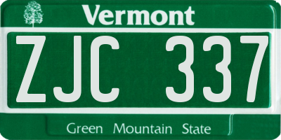 VT license plate ZJC337