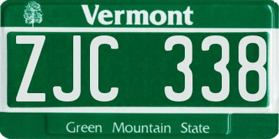 VT license plate ZJC338