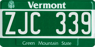 VT license plate ZJC339