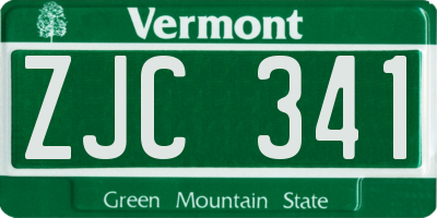 VT license plate ZJC341