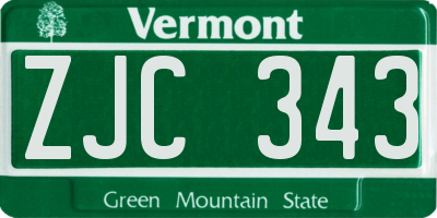 VT license plate ZJC343