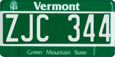 VT license plate ZJC344