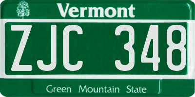 VT license plate ZJC348