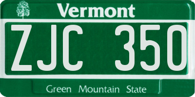 VT license plate ZJC350