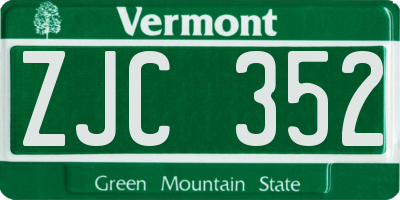 VT license plate ZJC352