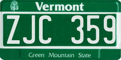 VT license plate ZJC359