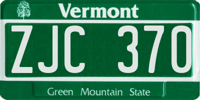 VT license plate ZJC370