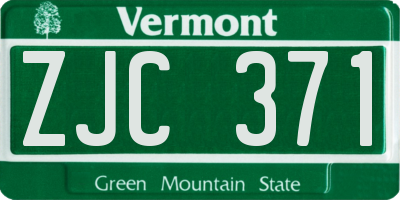 VT license plate ZJC371