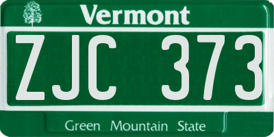 VT license plate ZJC373