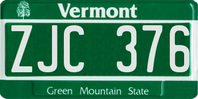 VT license plate ZJC376