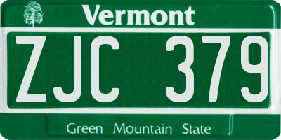 VT license plate ZJC379