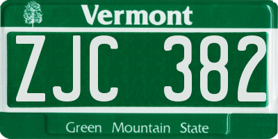 VT license plate ZJC382