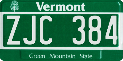 VT license plate ZJC384