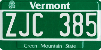 VT license plate ZJC385