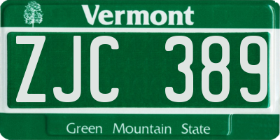 VT license plate ZJC389