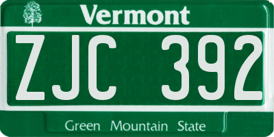 VT license plate ZJC392