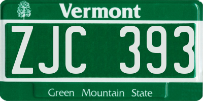 VT license plate ZJC393