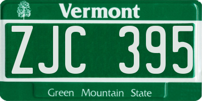 VT license plate ZJC395