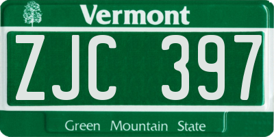 VT license plate ZJC397